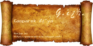 Gasparek Éva névjegykártya